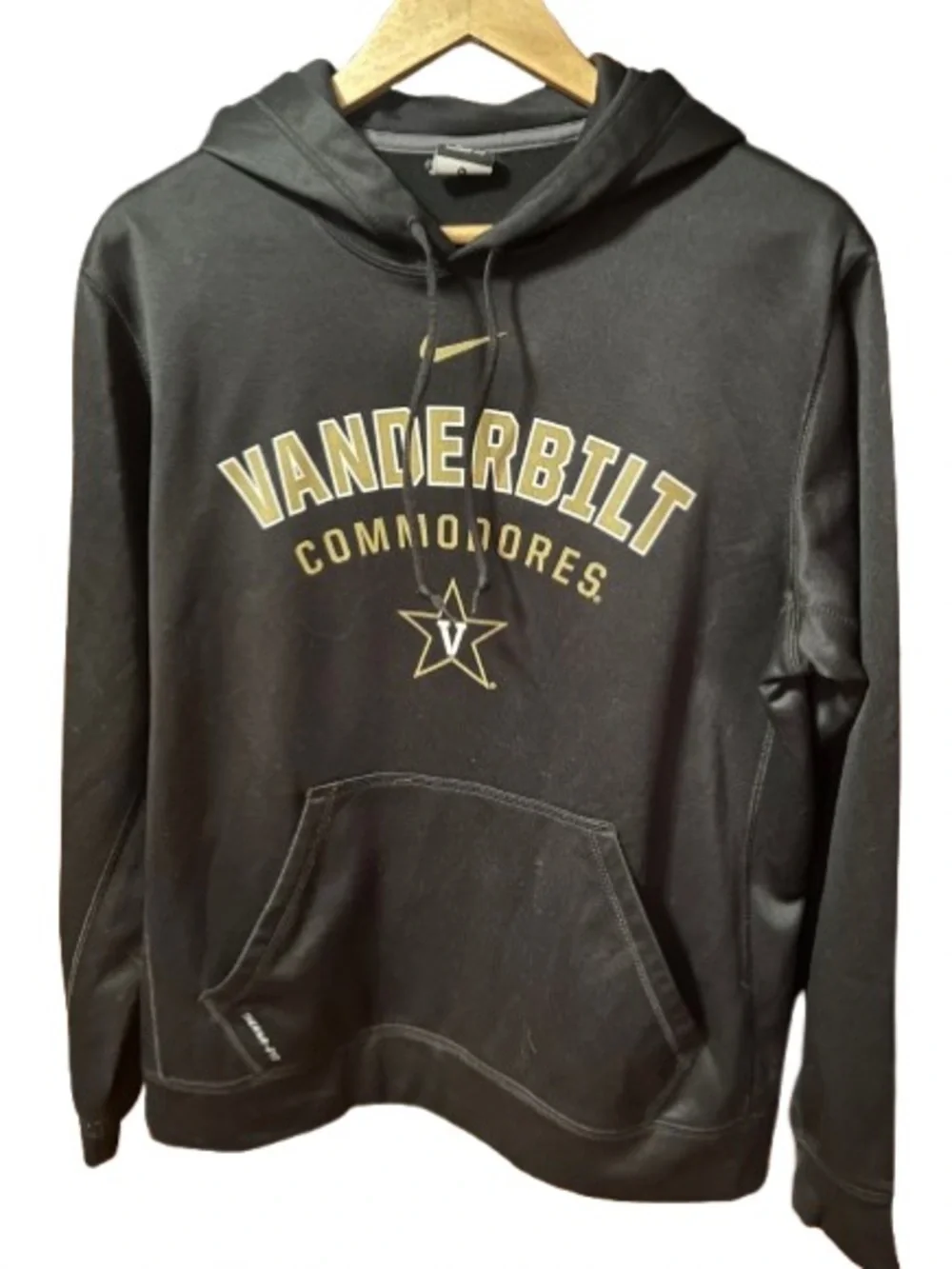 Nike Vanderbilt Commodores Black and Gold Therma Fit Hoodie Size Medium